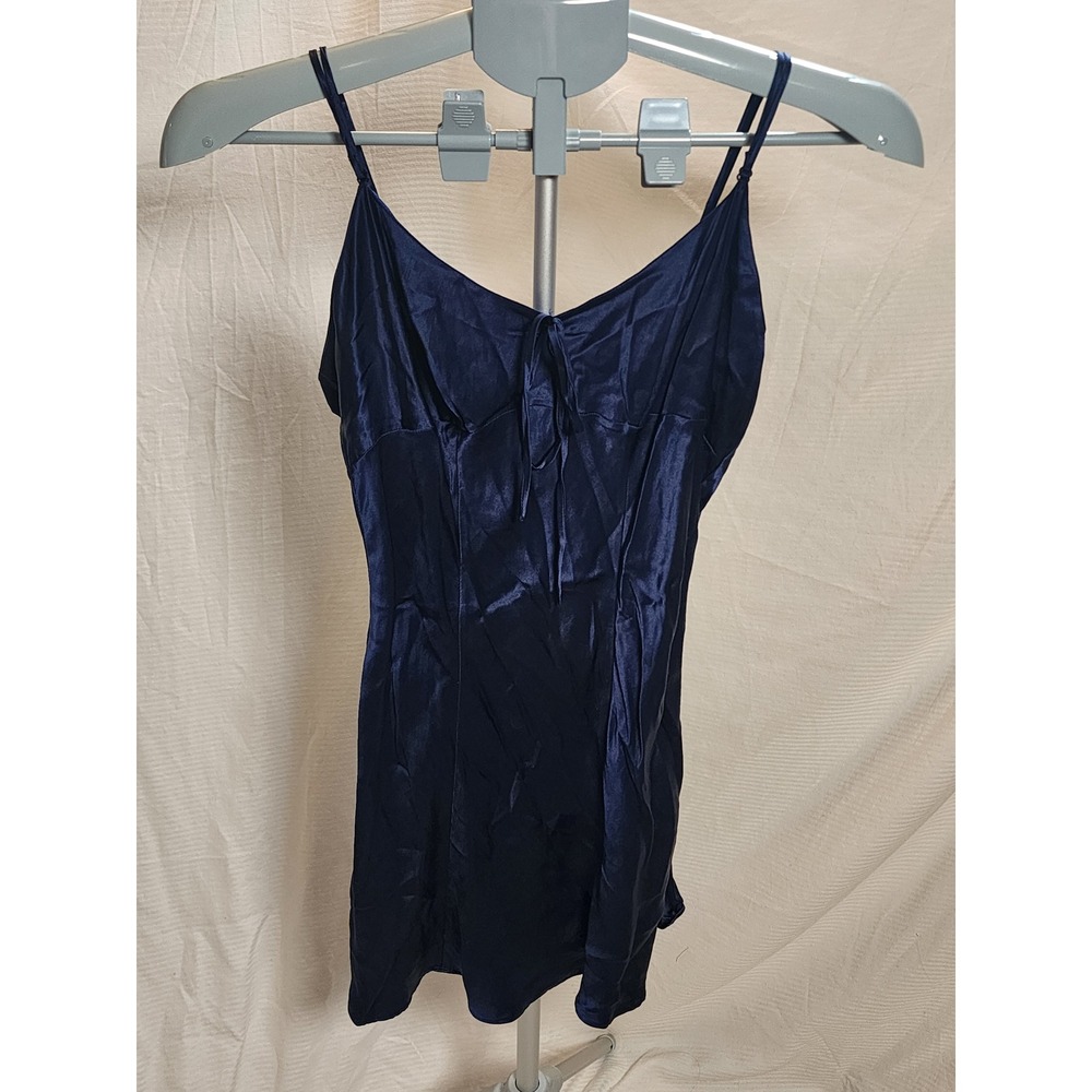 Vintage Victoria's Secret 100% Silk Navy Blue Slip Dress Small
